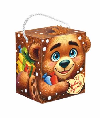 Коробка новогодняя подарочная смекубик Мишка, 120х120х155 мм — изображение 5